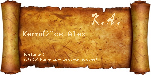 Kernács Alex névjegykártya