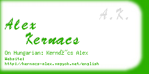 alex kernacs business card